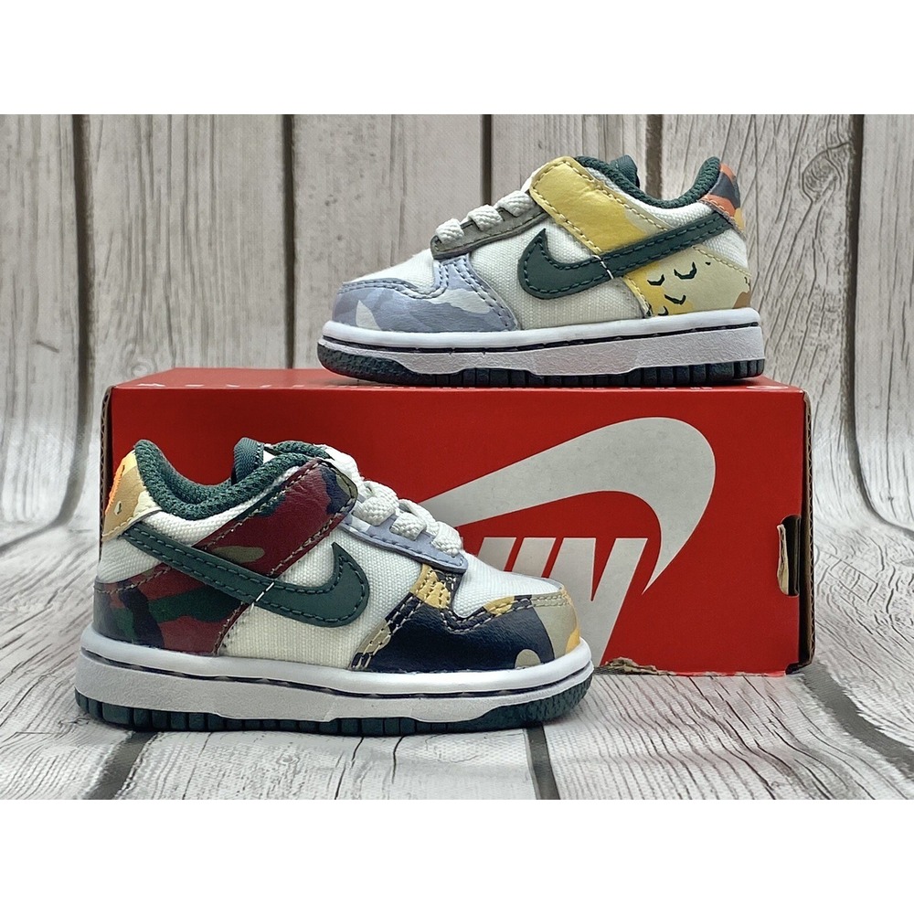 Size‎ 3c - Nike Dunk Low SE TD Sail Multi-Camo DB1902 100